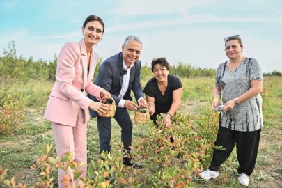 Başkanlardan Korkuteli’de Aronya hasadı